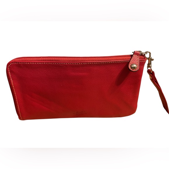 Buxton Red Clutch Wristlet with Silver Hardware - Picture 3 of 8